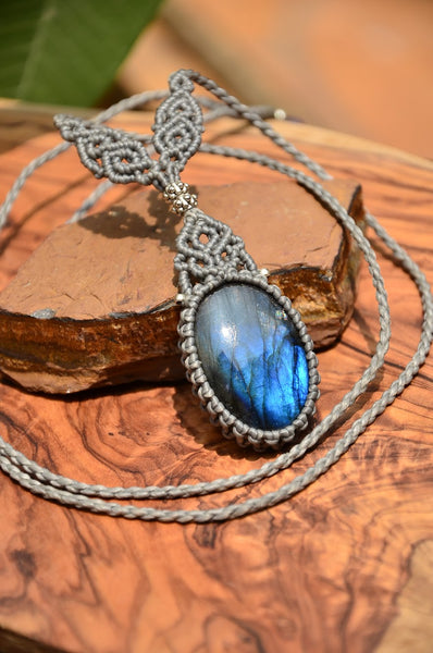 Labradorite Macrame Jewelry