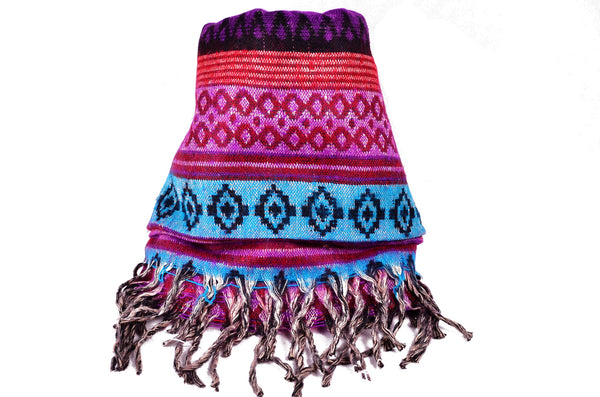 Ethnic Yak Handmade Shawl, Boho Scarf，   織途  ， Om Ethnic Handicraft , macrame