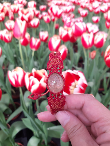 Golden Rutile Quartz  Macrame Jewelry