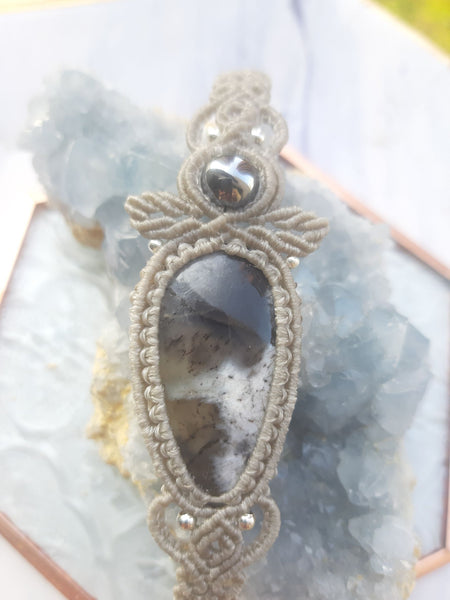 Dendritic Agate Macrame bracelet