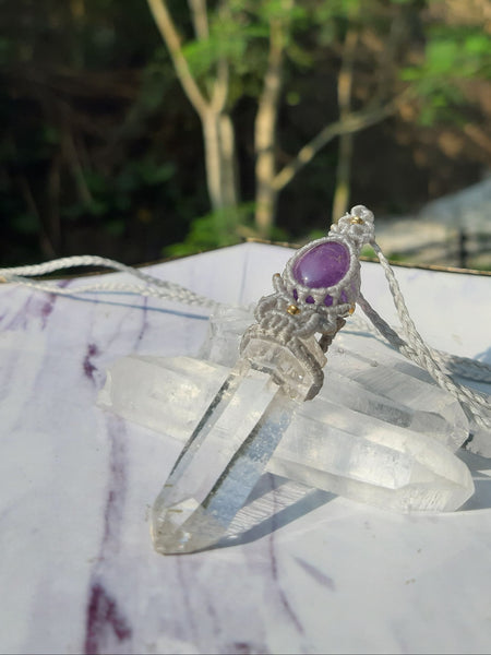 Himalaya Quartz & Amethyst Macrame Jewelry