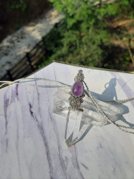 Himalaya Quartz & Amethyst Macrame Jewelry