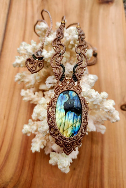 Labradorite Macrame Jewelry, 11C04