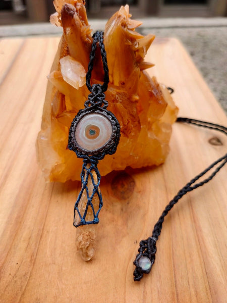 Solar Quartz & Scepter Quartz  Macrame Jewelry