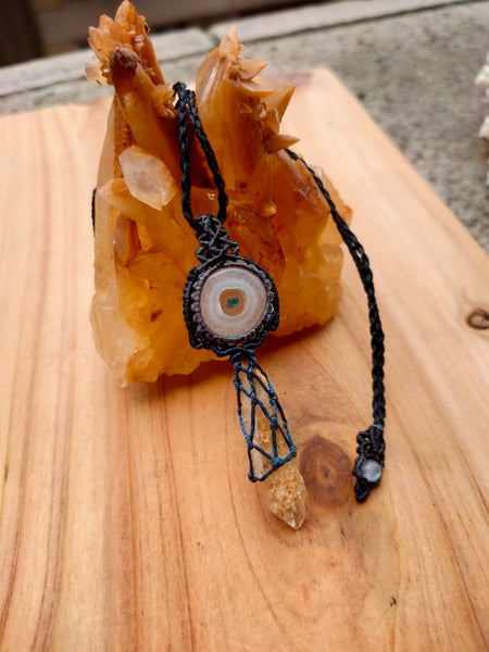 Solar Quartz & Scepter Quartz  Macrame Jewelry