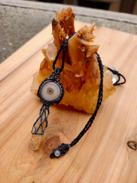 Solar Quartz & Scepter Quartz  Macrame Jewelry