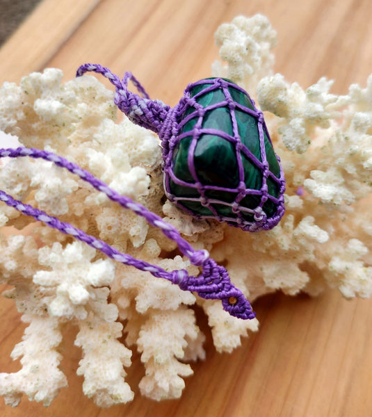 Malachite Macrame Jewelry 11W01