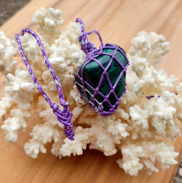 Malachite Macrame Jewelry 11W01