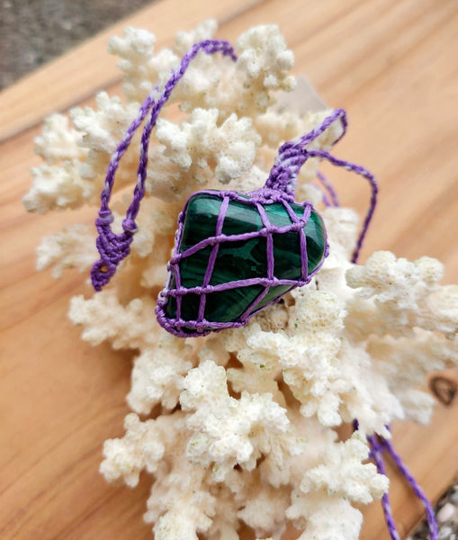 Malachite Macrame Jewelry 11W01