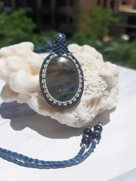 Labradorite Macrame Jewelry