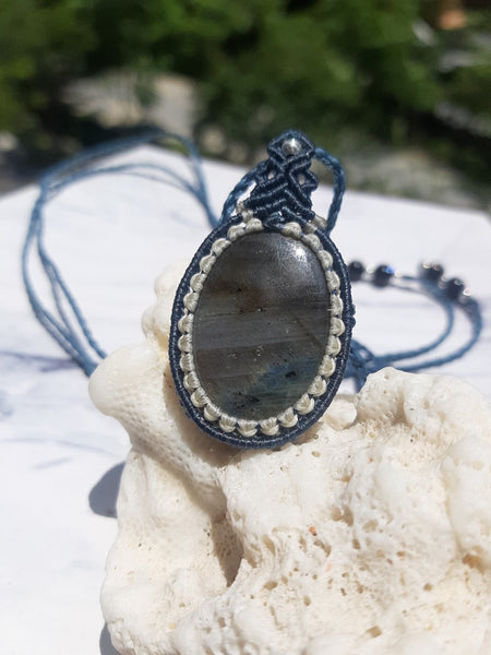 Labradorite Macrame Jewelry