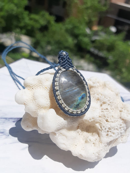 Labradorite Macrame Jewelry