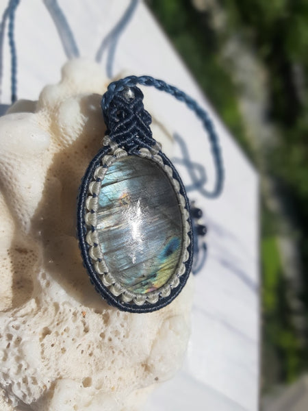 Labradorite Macrame Jewelry