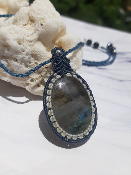 Labradorite Macrame Jewelry