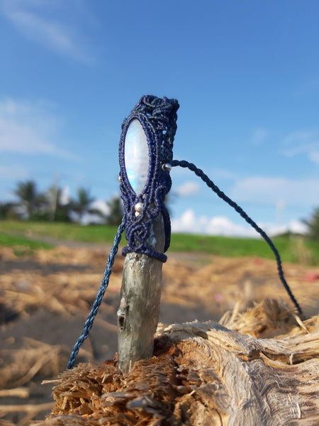 Kyanite & Moonstone Macrame Jewelry