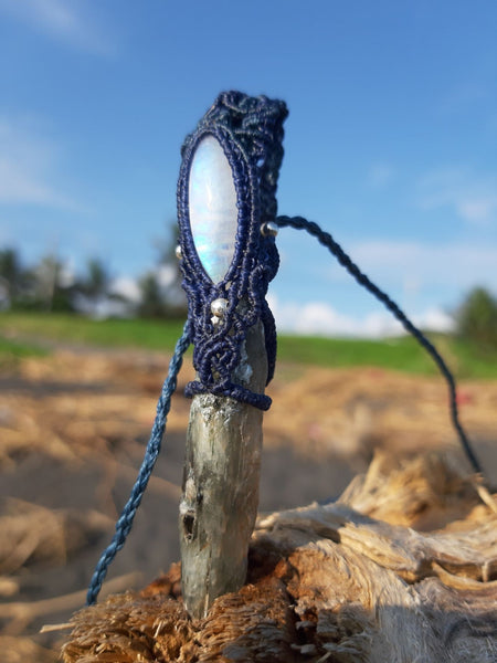 Kyanite & Moonstone Macrame Jewelry