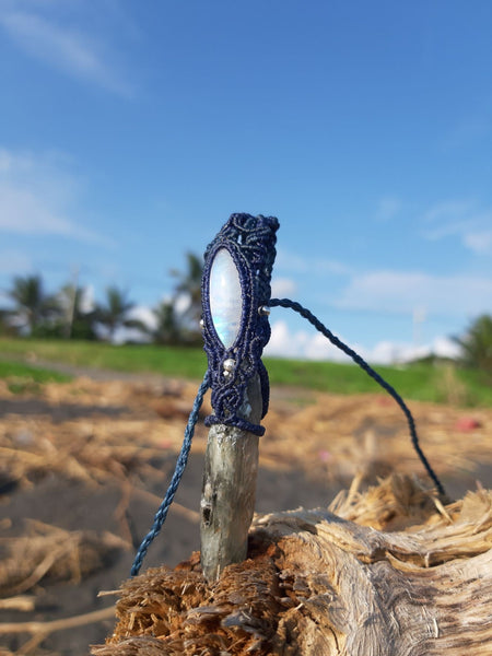 Kyanite & Moonstone Macrame Jewelry