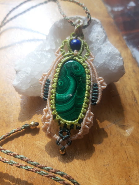 Malachite Macrame Jewelry