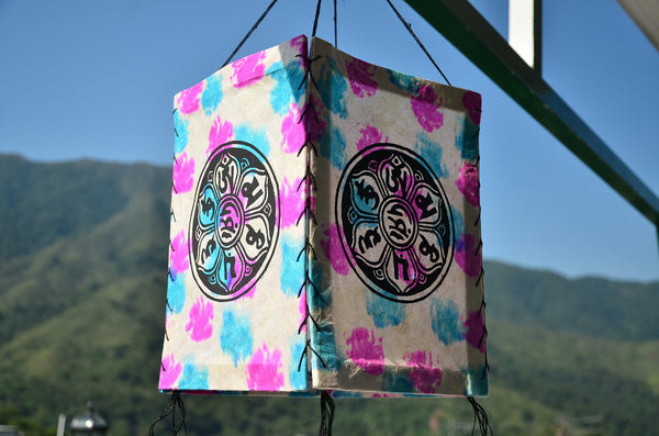 Nepalese Ethnic Paper Lantern, Ceiling Lamp, Boho Party，   織途  ， Om Ethnic Handicraft , macrame