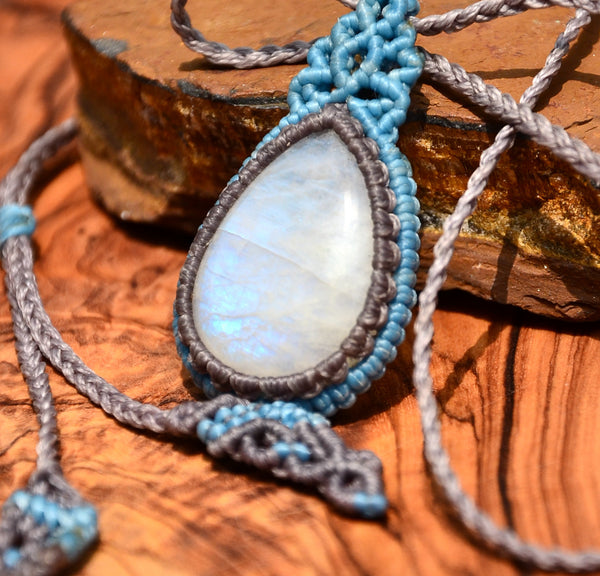 Moonstone Macrame Jewellery, necklace