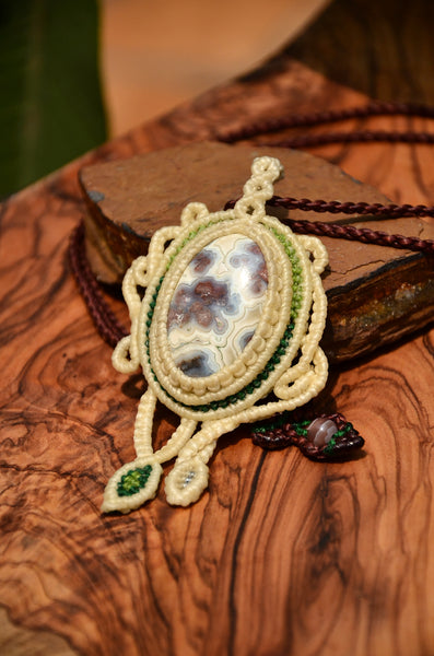 Crazy lace agate Macrame jewelry, Necklace