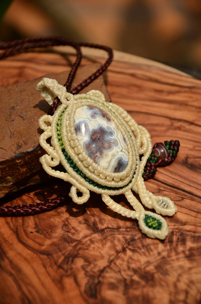 Crazy lace agate Macrame jewelry, Necklace