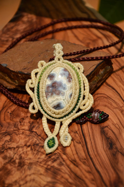 Crazy lace agate Macrame jewelry, Necklace