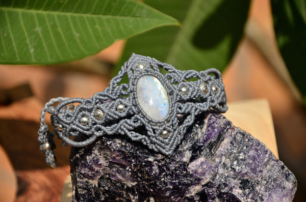 Macrame Moonstone Bracelet