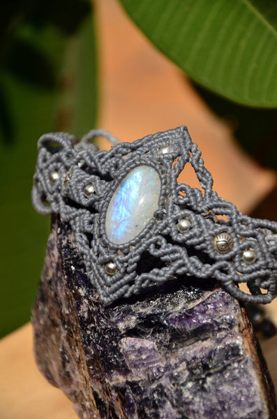 Macrame Moonstone Bracelet