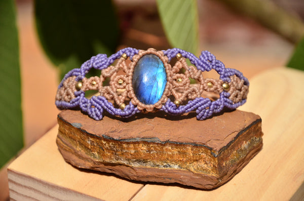 Labradorite Bracelet, Macrame jewelry