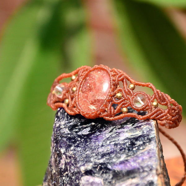 Sunstone Macrame bracelet , stone jewellery