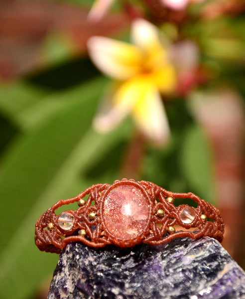 Sunstone Macrame bracelet , stone jewellery