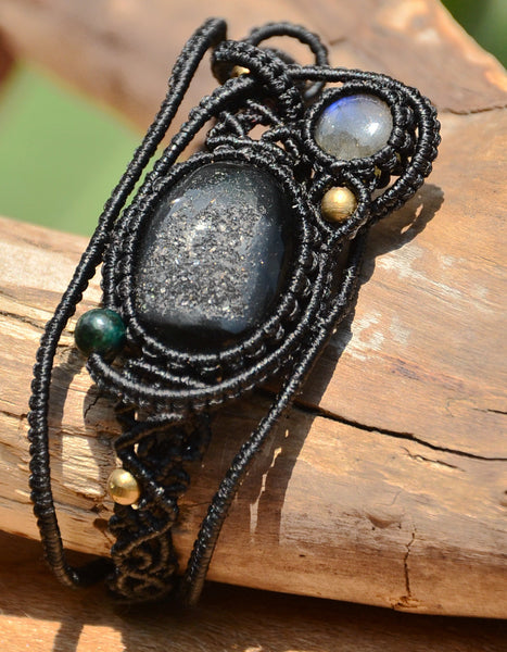 Morocco Druzy Quartz Macrame bracelet