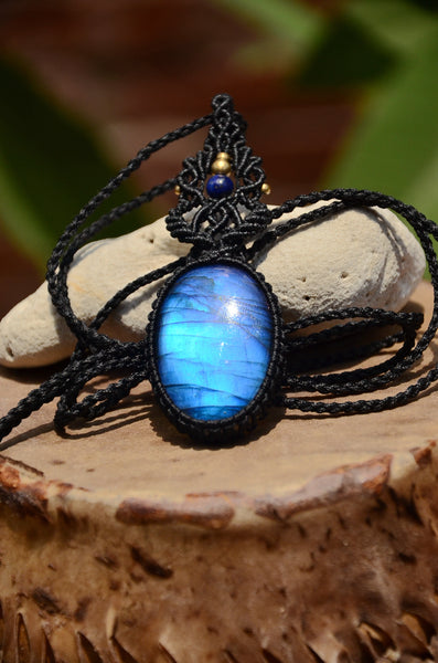 Labradorite Macrame Jewelry, necklace