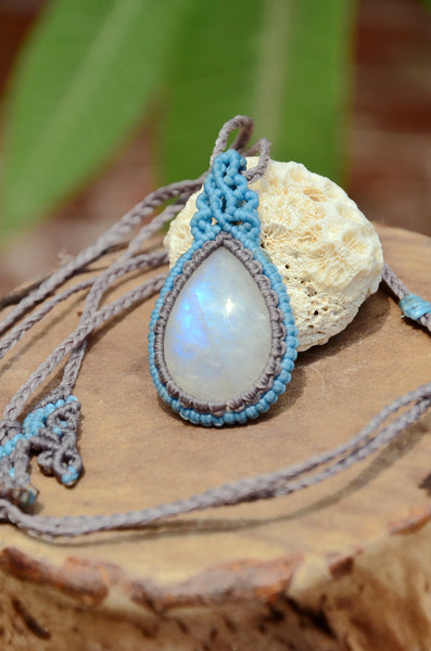 Moonstone Macrame Jewellery, necklace