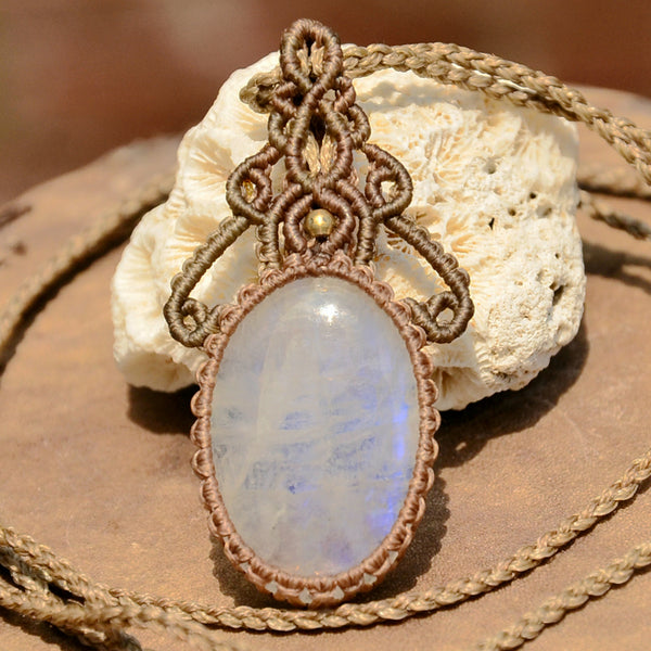 Moonstone Macrame Jewellery, necklace