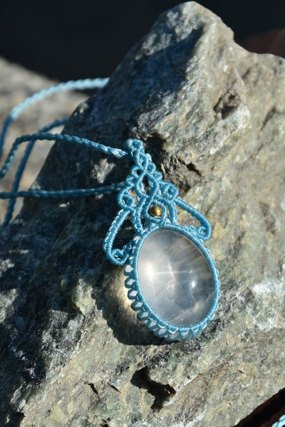 Rose Quartz Macrame Jewelry necklace