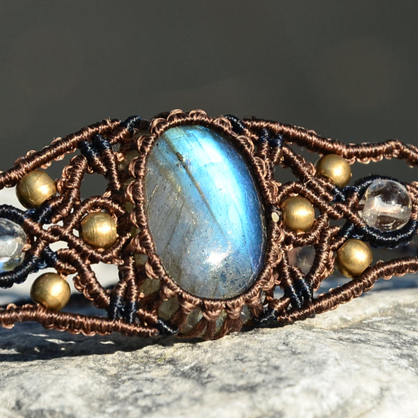 labradorite bracelet, Macrame Jewelry,