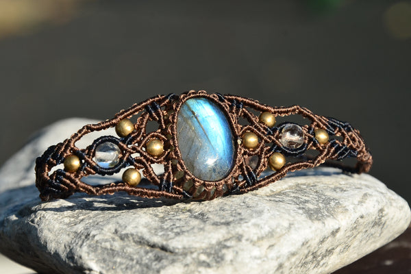 labradorite bracelet, Macrame Jewelry,