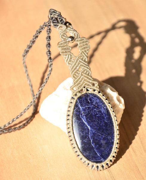 Sodalite necklace Macrame Jewelry necklace