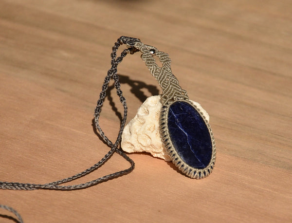 Sodalite necklace Macrame Jewelry necklace