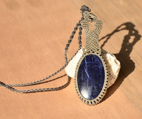 Sodalite necklace Macrame Jewelry necklace