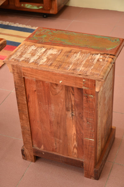 Reclaimed Wood & Iron Bed side, Bedroom Furniture