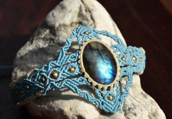 labradorite bracelet, Macrame Jewelry,