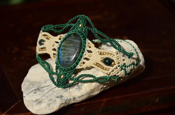 labradorite bracelet, Macrame Jewelry,