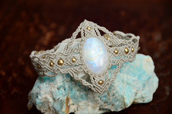 Macrame Moonstone Bracelet