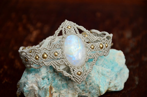 Macrame Moonstone Bracelet