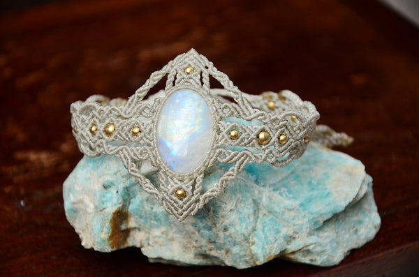 Macrame Moonstone Bracelet