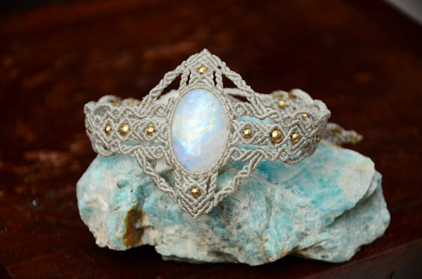 Macrame Moonstone Bracelet