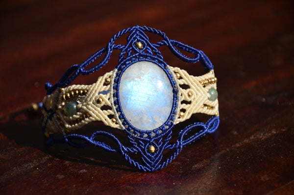 Macrame Moonstone Bracelet